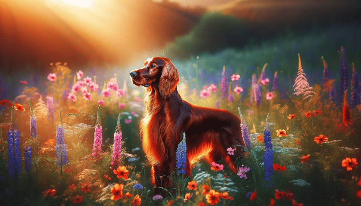 showcasing an elegant Irish Setter